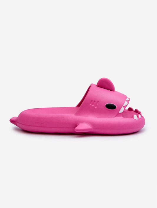 Fuchsia Pink Shark Slides