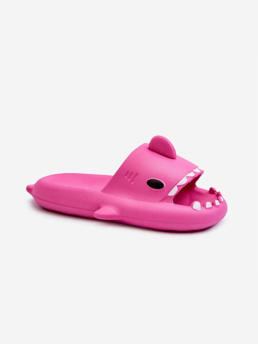 Fuchsia Pink Shark Slides